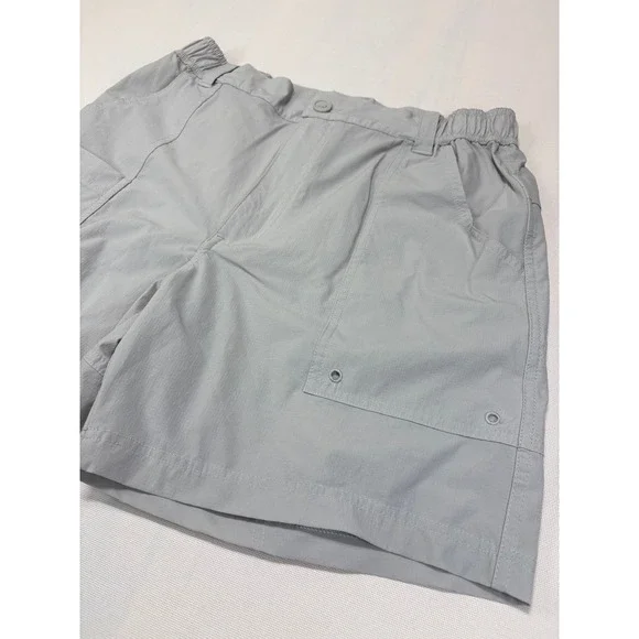 Coast Shore Men's Nylon Blend Gray Shorts Size Small Elastic Waist - Picture 2 of 16